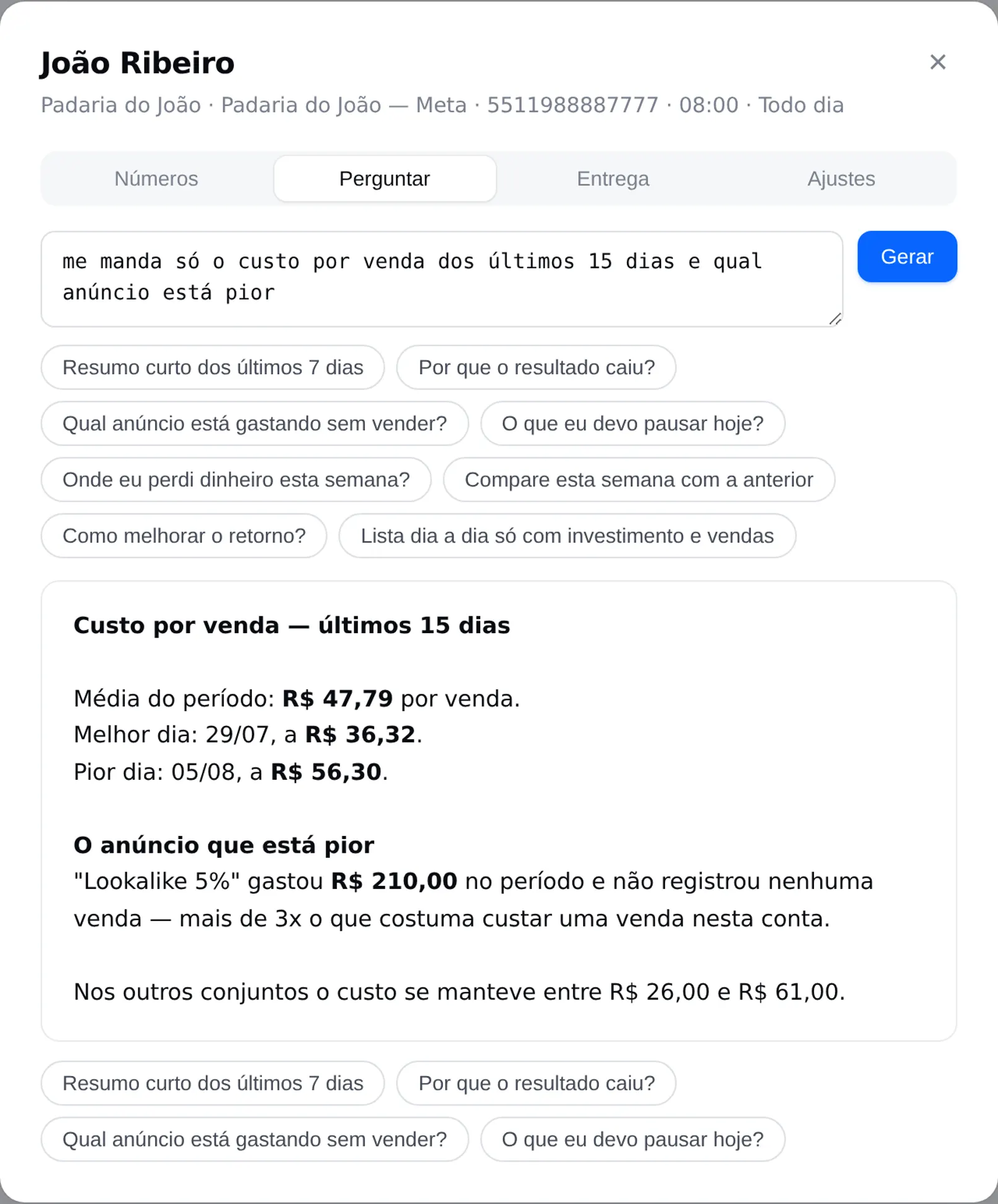 Relatório sob medida