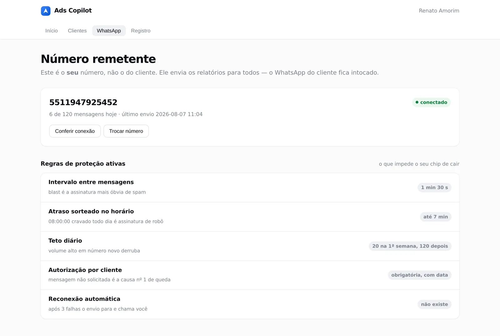 Número remetente